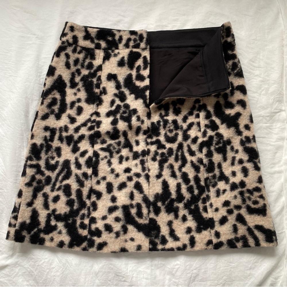 Wool Leopard Print Skirt - Picture 3 of 5